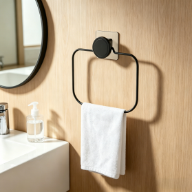 Bathroom Wire Towel Ring with Self Adhesive No Trace Stickers for Home Bathroom