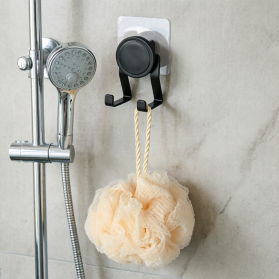 Iron Wire Dual Hooks with Self Adhesive No Drill Wall Mounted Patches