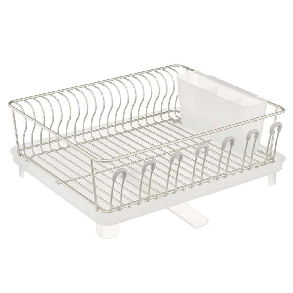 DISH DRYING RACK WITH SWIVEL SPOUT satin(1)