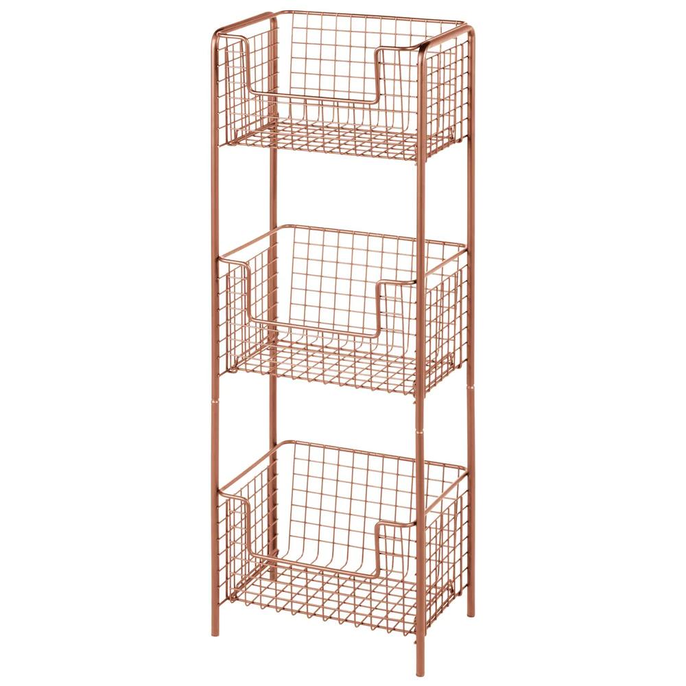3-TIER FREESTANDING WIRE BASKET STAND copper2(1)