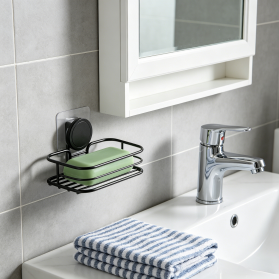 Bathroom Wire Soap Dish Holder with Self Adhesive No Trace Wall Stickers