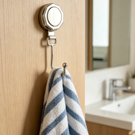 Iron Wire Electroplated Single Hook Suction Cup Wall Hanger Home Storage Hook