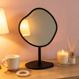 Modern Asymmetrical Tabletop Makeup Mirror