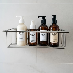 201 Stainless Steel Single Tier Wall Shelf - T-Welded & Electroplated with Mounting Screws