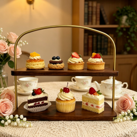 2-Tier Wooden Dessert Stand