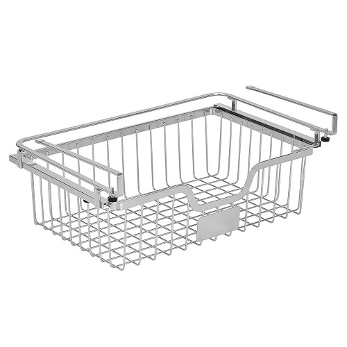 WIDE UNDER SHELF SLIDING WIRE BASKET WITH LABEL PLATE 17 X 11 X 7 chrome(1)