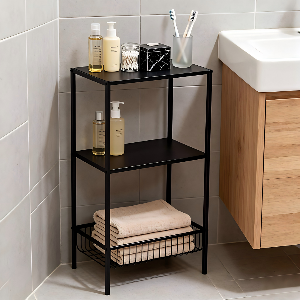 Bathroom Shelf with Basket
