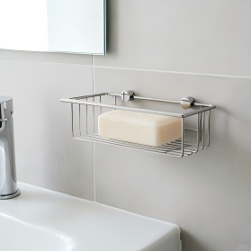 Stainless Steel Wall Mounted Soap Dish Holder T Welding Electroplated Bathroom Soap Tray with Mounting Screws