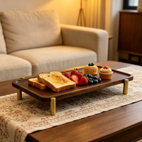 Four-legged wooden tray