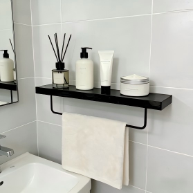 MDF Wall Mounted Storage Rack with Towel Bar