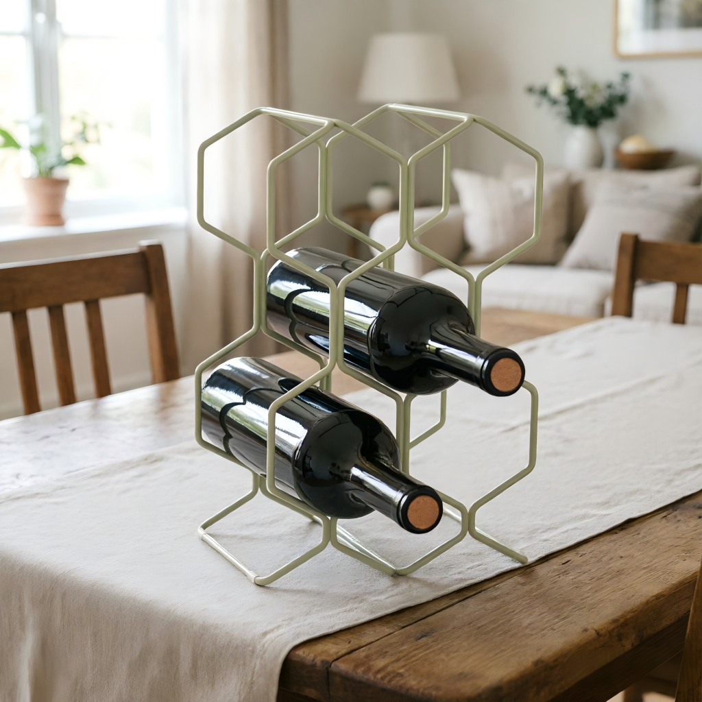 Modern Hexagonal Wine Rack