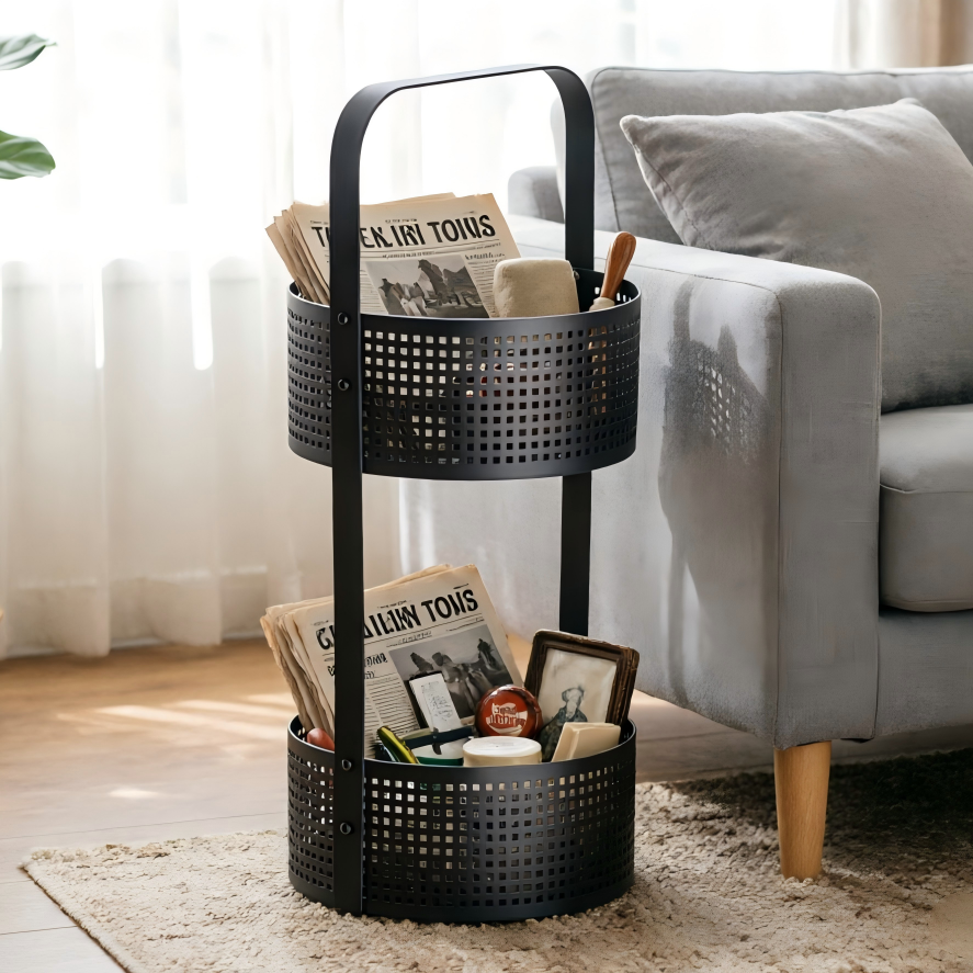  2-Tier  Metal Storage Basket