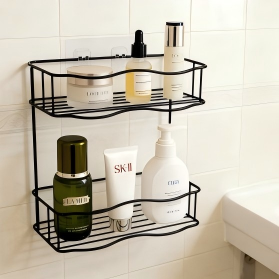 No Drill 2-Tier Bathroom Shelf 