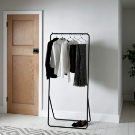 Freestanding Iron Pipe Clothes Rack Spray Painted Simple Assembly