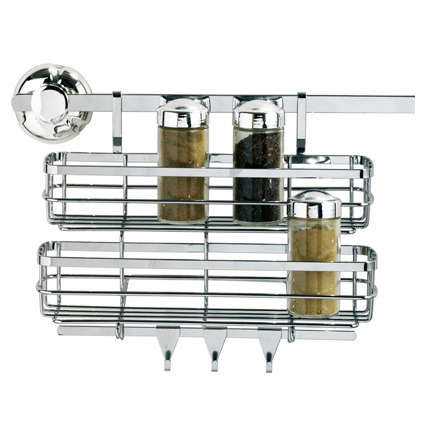 2-Tire Spice Holder with 3 Hooks