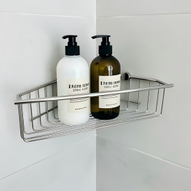 Stainless Steel Corner Bathroom Shelf Wall Mounted with Fixing Screws T-Weld Electroplated Anti Rust Shower Storage Rack