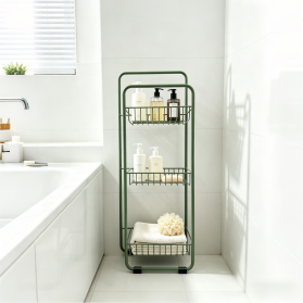 3 Tier Floor Standing Metal Storage Shelf Freestanding Iron Organizer Rack