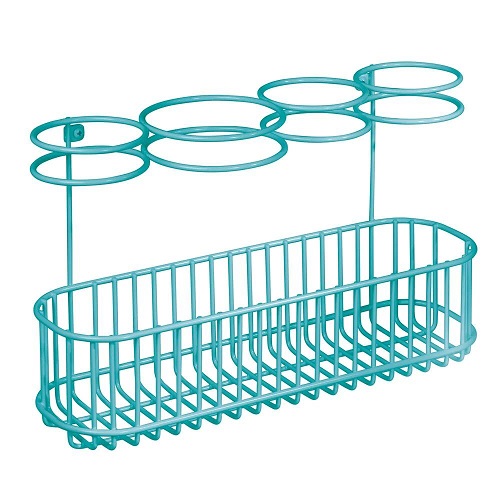 WALL MOUNT WIRE HAIR TOOL RACK teal(1)