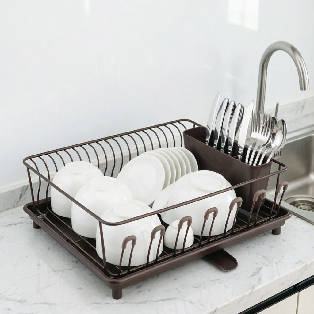 Dish Drying Rack with Drainboard
