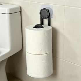 Iron Wire Spare Toilet Paper Roll Holder with Self Adhesive No Drill Patches