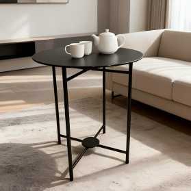 Metal Frame Round Glass Table