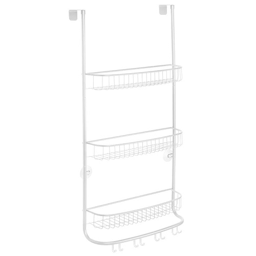 3-TIER OVER DOOR WIRE SHOWER CADDY WITH HOOKS white(1)