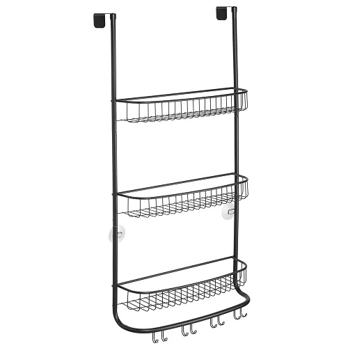3-TIER OVER DOOR WIRE SHOWER CADDY WITH HOOKS black2(1)