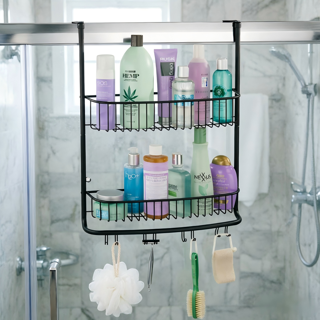 Over Door Wire Shower Caddy with Hooks